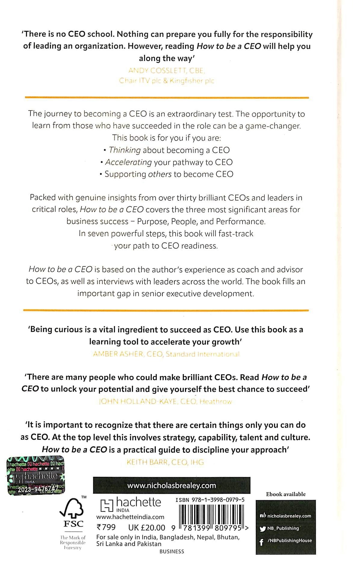 How to Be a CEO: Purpose. People. Performance.