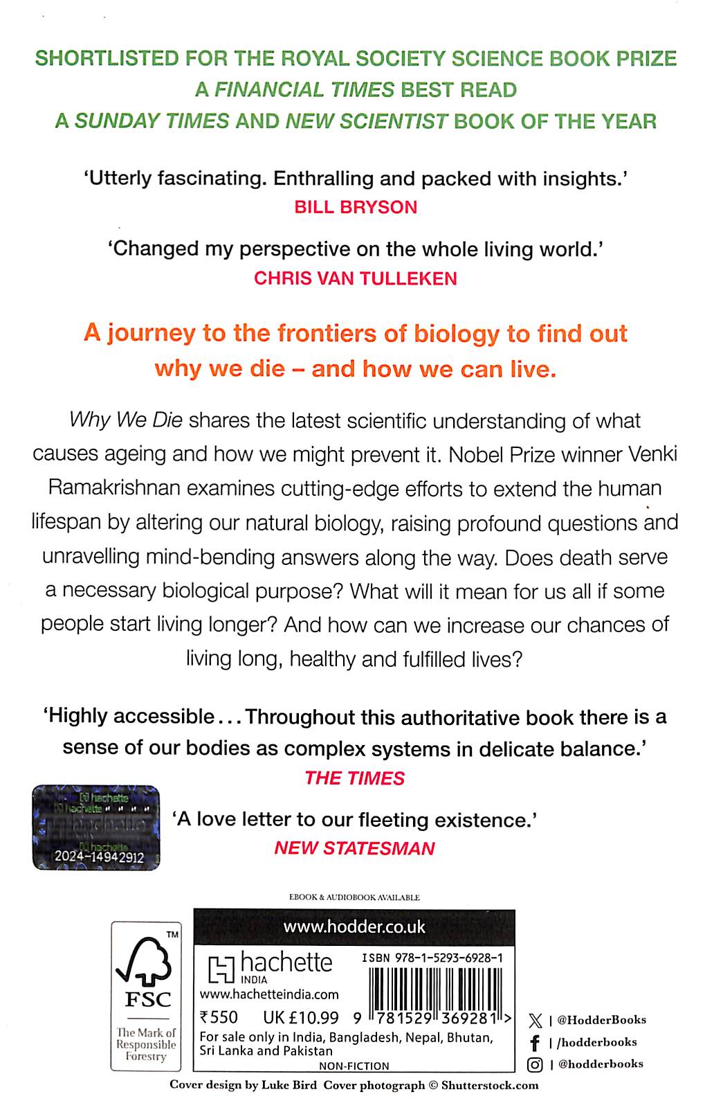 Why We Die: The New Science of Ageing and Longevity