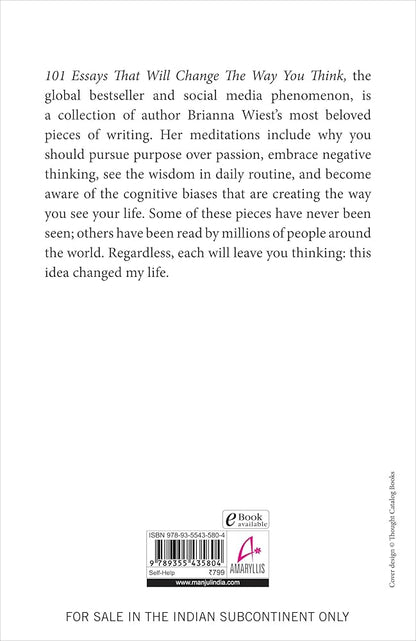 101 Essays That Will Change the Way You Think by Brianna Wiest (English)