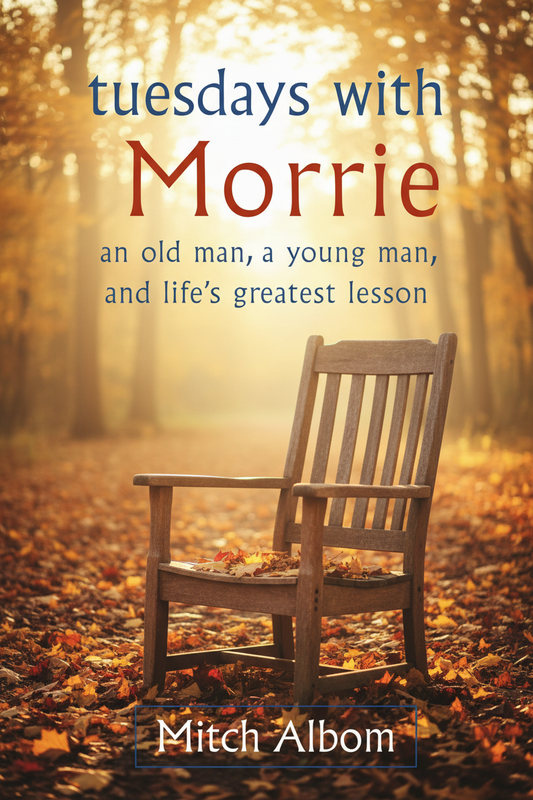 Tuesdays with Morrie book cover – warm golden light, inspirational memoir
