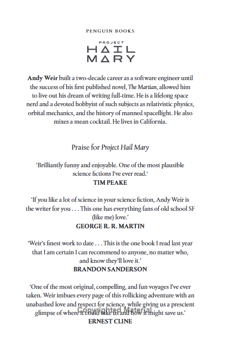 Project Hail Mary by Andy Weir (Film Tie-In Edition)