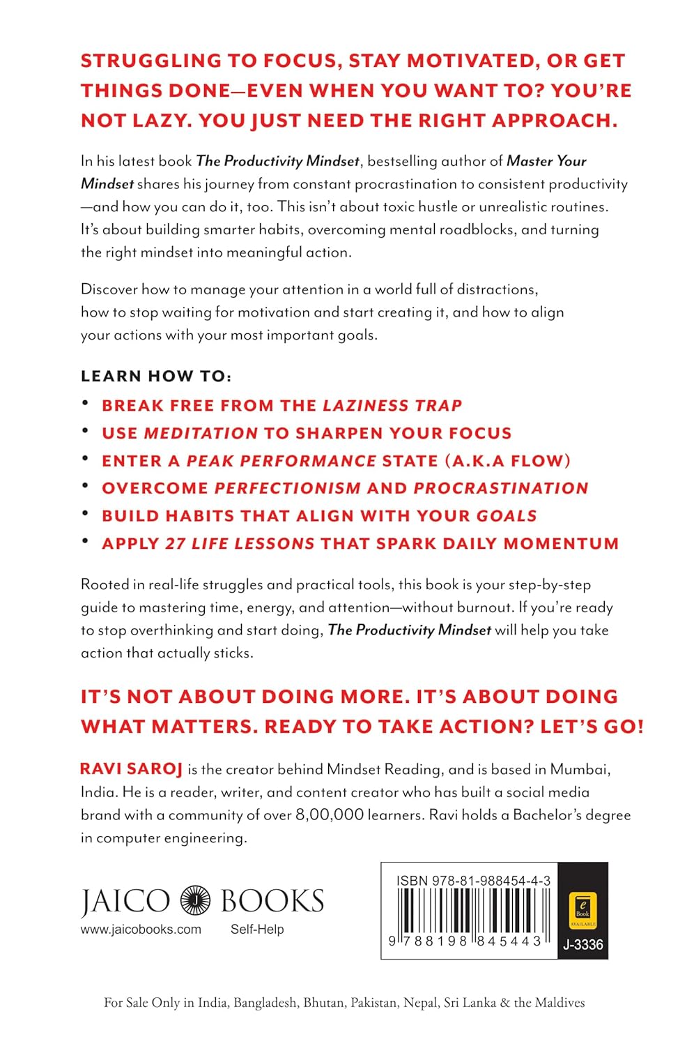 The Productivity Mindset: How to Improve Focus, Combat Laziness and Increase Productivity