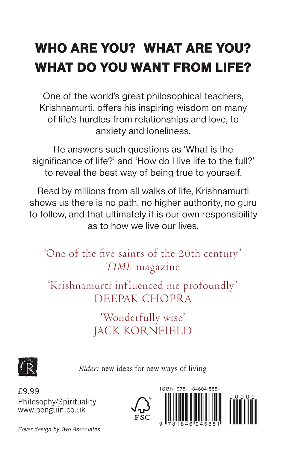 What Are You Doing With Your Life? by J. Krishnamurti